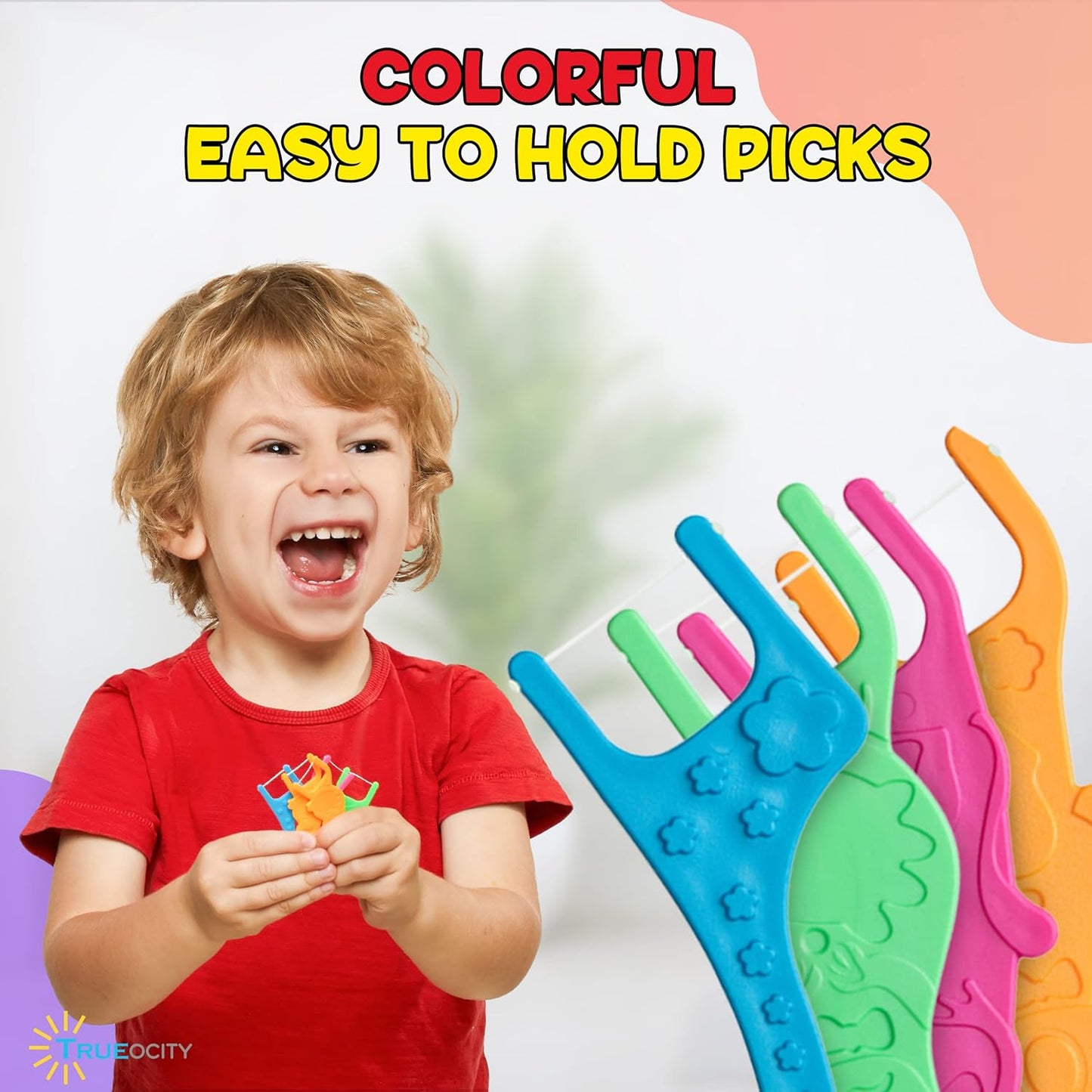 Biodegradable Kids Flossers - Orange Flavor Dental Floss Picks for Children | Fluoride & Plastic Free | Natural Fun Animal Flossing Sticks for Toddlers Teeth | Eco Friendly Organic Compostable, 200 Count