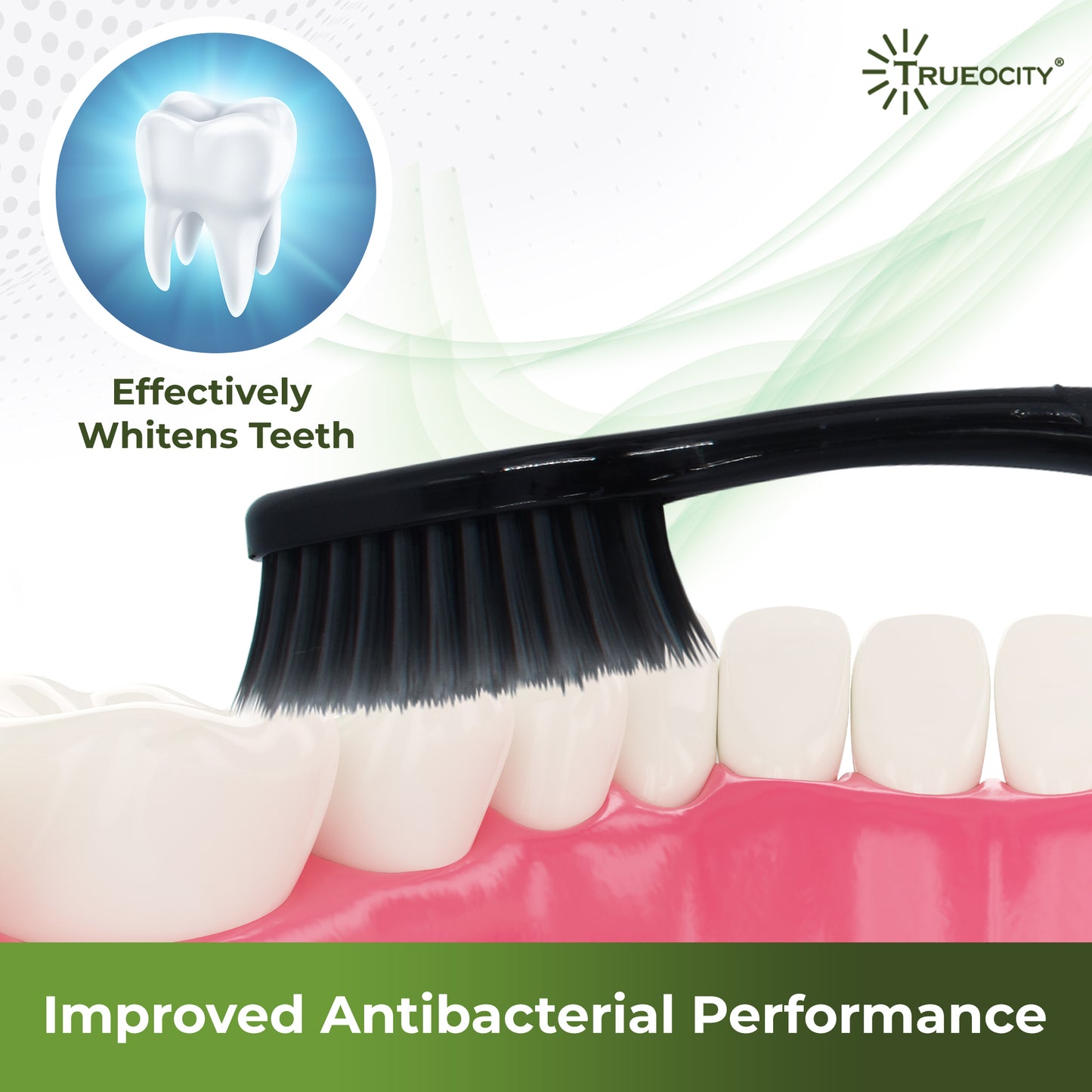 Charcoal Toothbrush, Natural Teeth Whitening Solution - 6 Pack