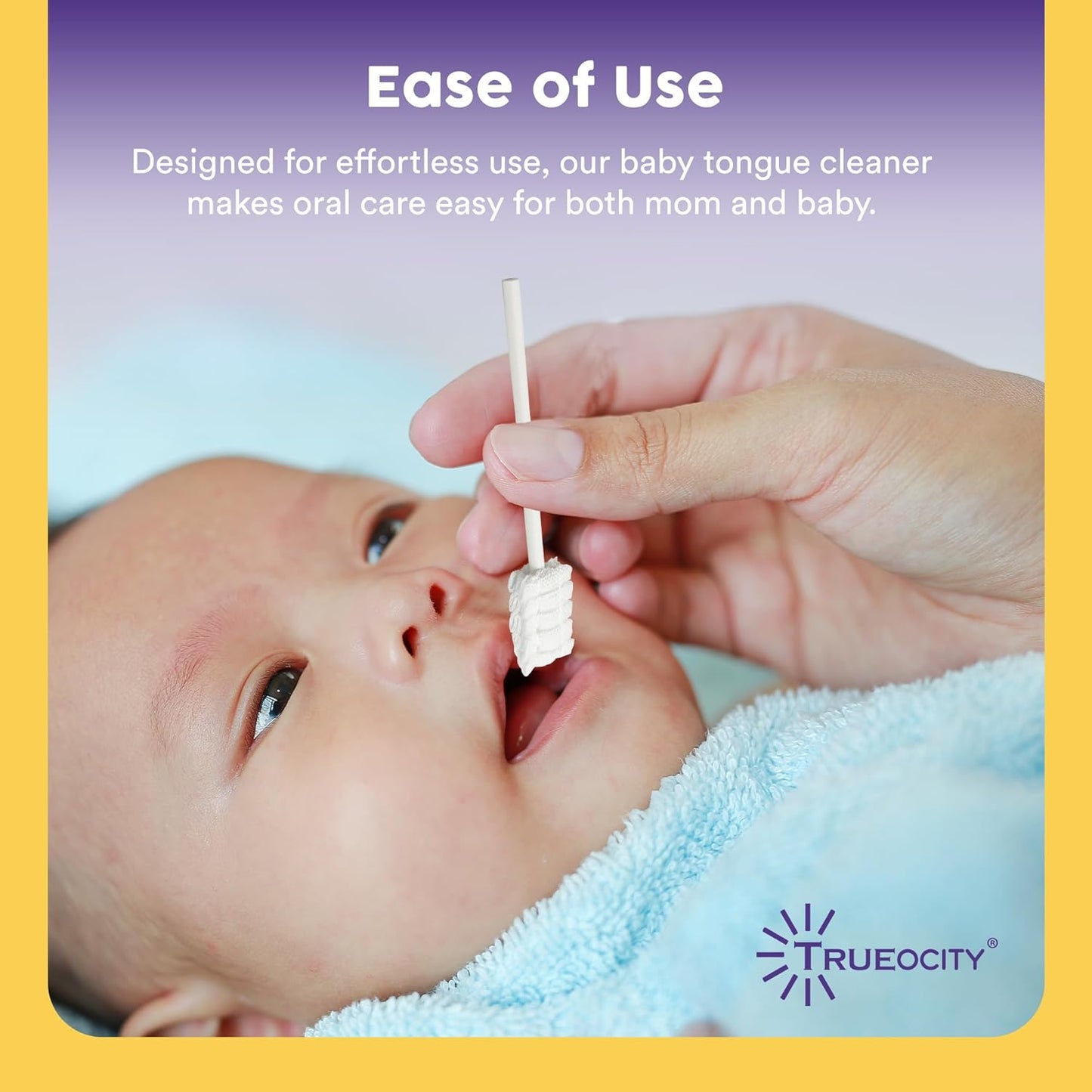 Trueocity Baby Tongue Cleaner Newborn – Soft Oral Cleaner for Infants, Gum & Mouth Cleaning for 0-3 Month Babies, Easy to Use and Safe for Daily Hygiene – Best Value Pack of 55 Units