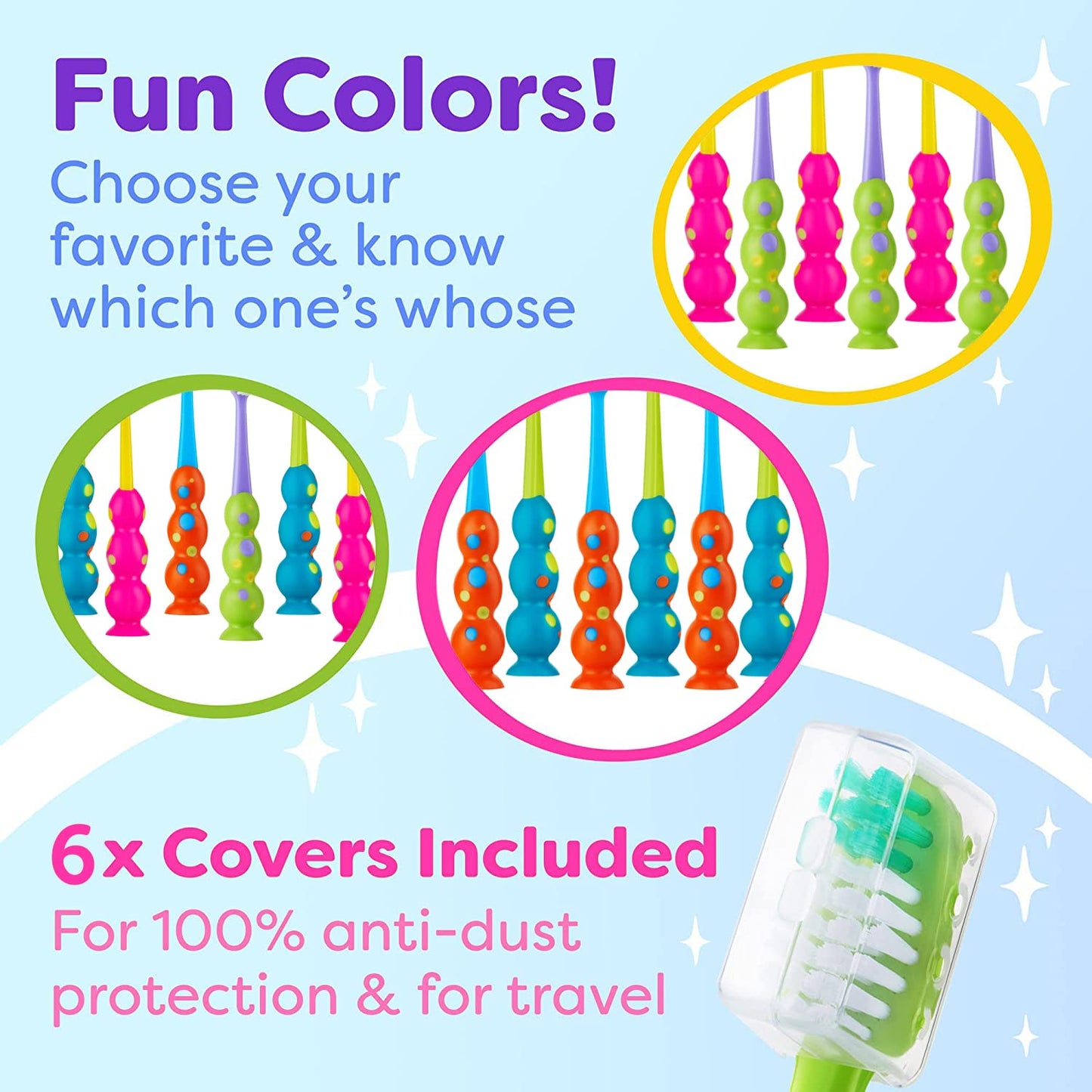 Trueocity Kids Toothbrush - Soft Contoured Bristles - Child Sized Brush Heads (3-10 Year Old) - Suction Cup for Fun & Easy Storage - Girl & Boy Set