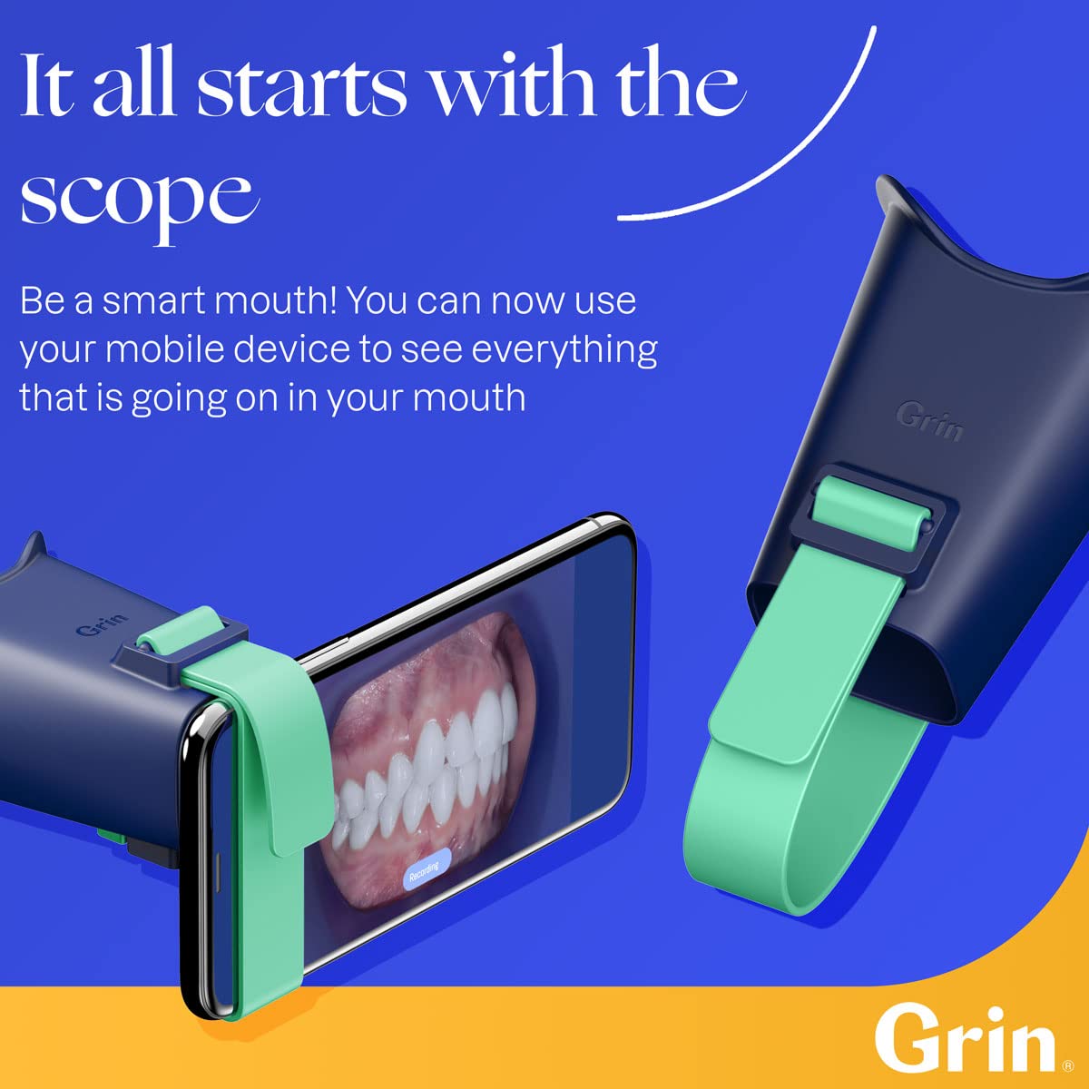 Grin Dental Scanner with Complimentary Consultation - (Watch The Video) Improved Dental Health Via Virtual Dental App Connected Directly To a Dentist from Home - FDA Registered