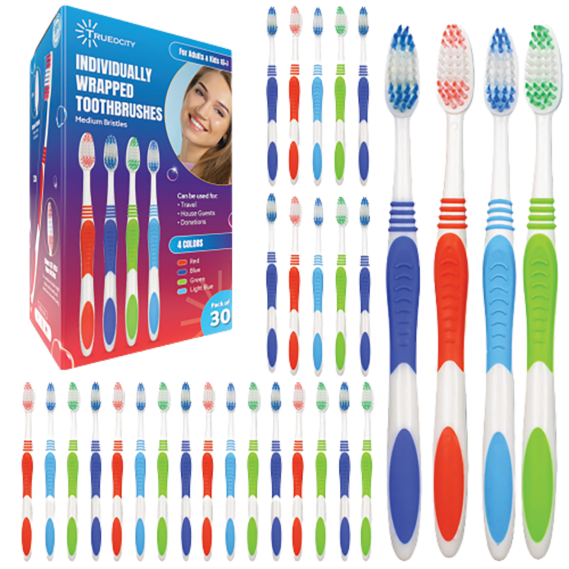Individually shop wrapped toothbrushes